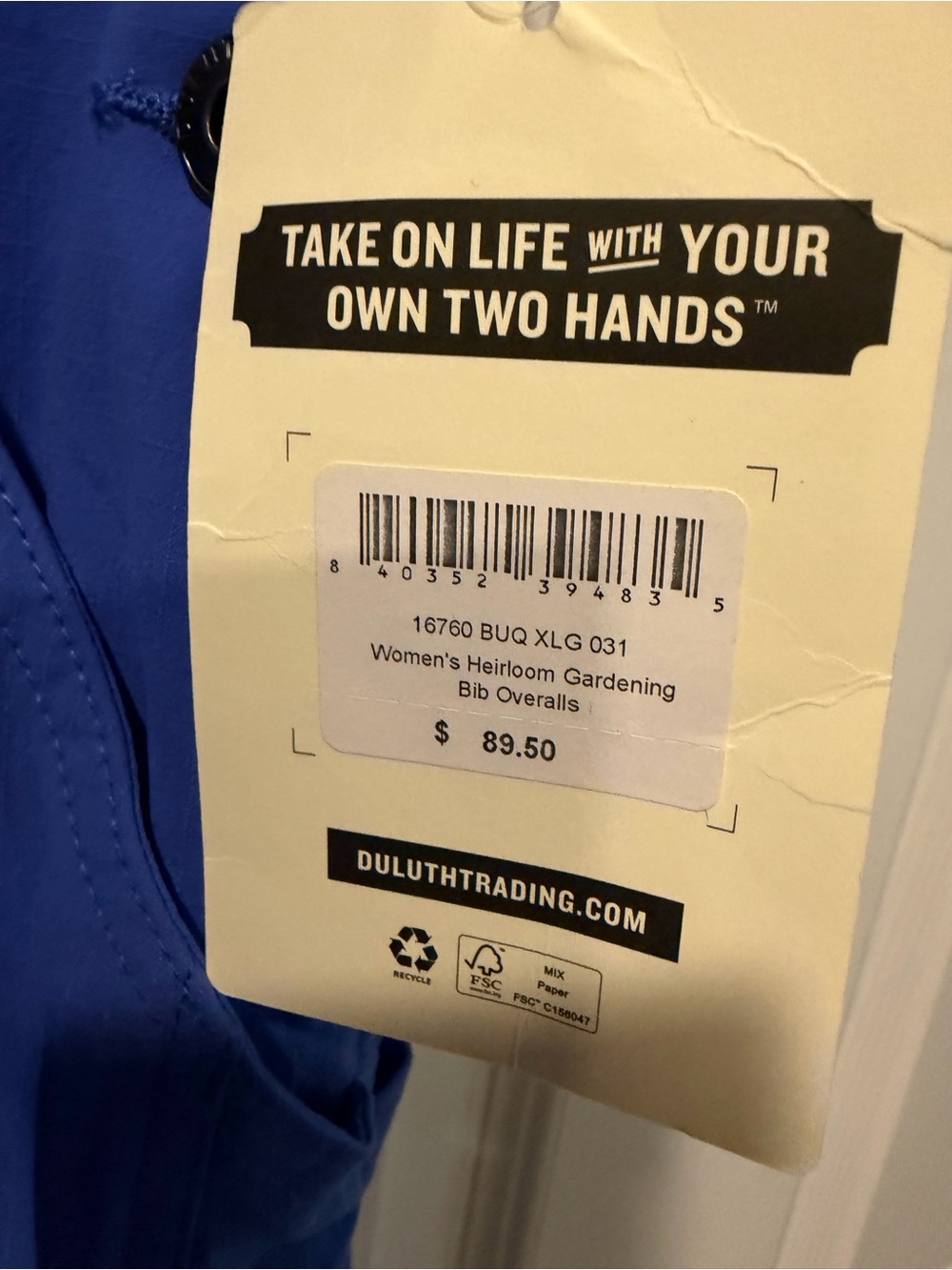 Duluth Trading Co Nwt Blue Women's Waterproof Overalls Jumpsuit - Picture 7 of 8